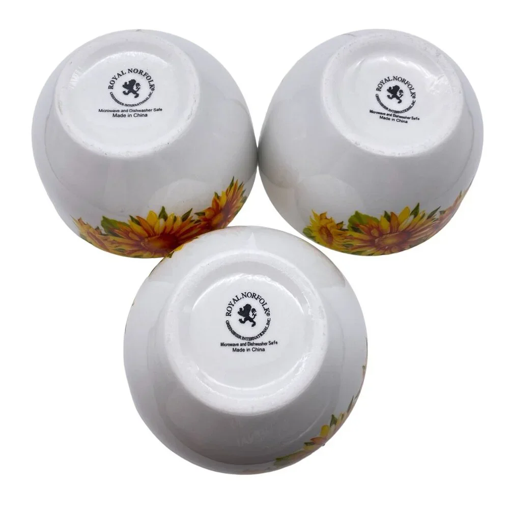 Royal Norfolk Sunflower Coupe bowl‎ cereal soup floral summer lake beach house